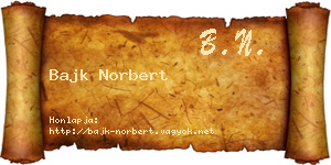 Bajk Norbert névjegykártya